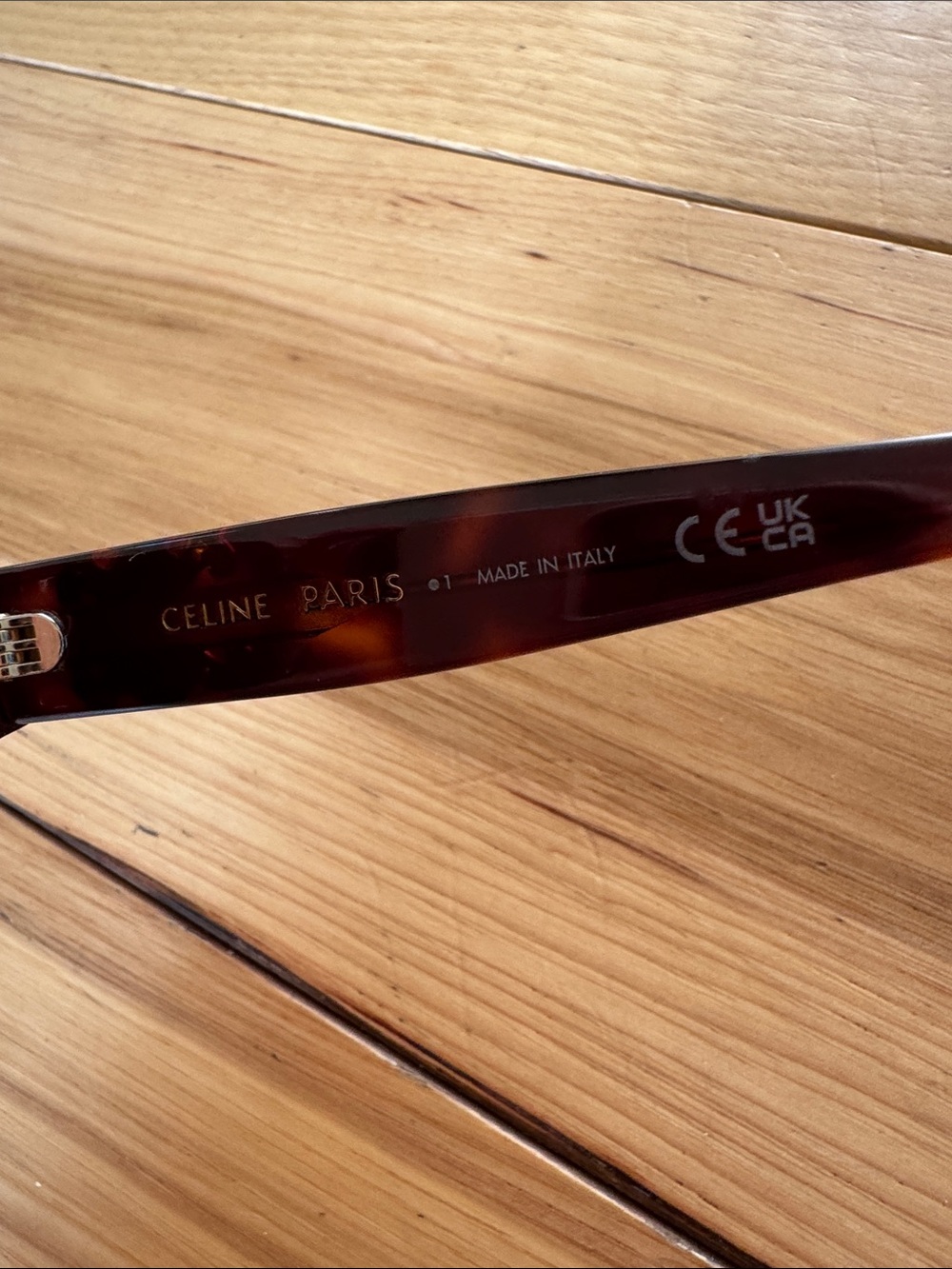 Celine Tortoiseshell Square Sunglasses with Gold Accent - Picture 6 of 7